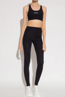 JIL SANDER+ CZARNY Legginsy treningowe