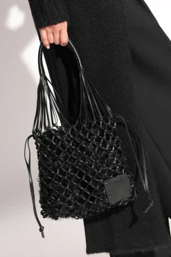 JIL SANDER+ CZARNY Skórzana torba na ramię