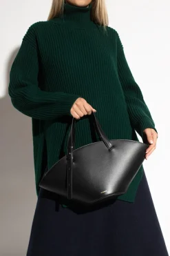 JIL SANDER CZARNY Skórzana torba do ręki