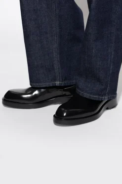 JIL SANDER CZARNY Skórzane buty za kostkę
