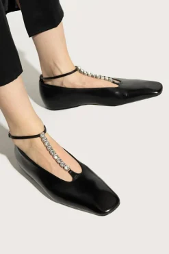 JIL SANDER CZARNY Skórzane buty