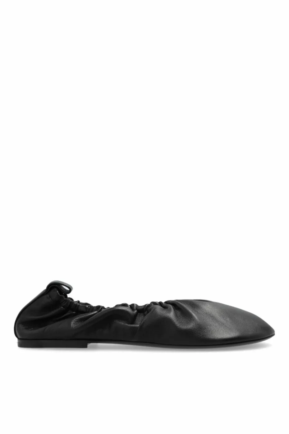 JIL SANDER CZARNY Skórzane baleriny