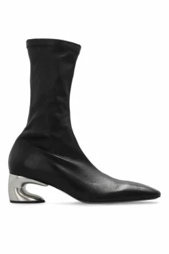 JIL SANDER CZARNY Skórzane botki