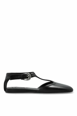 JIL SANDER CZARNY Skórzane buty