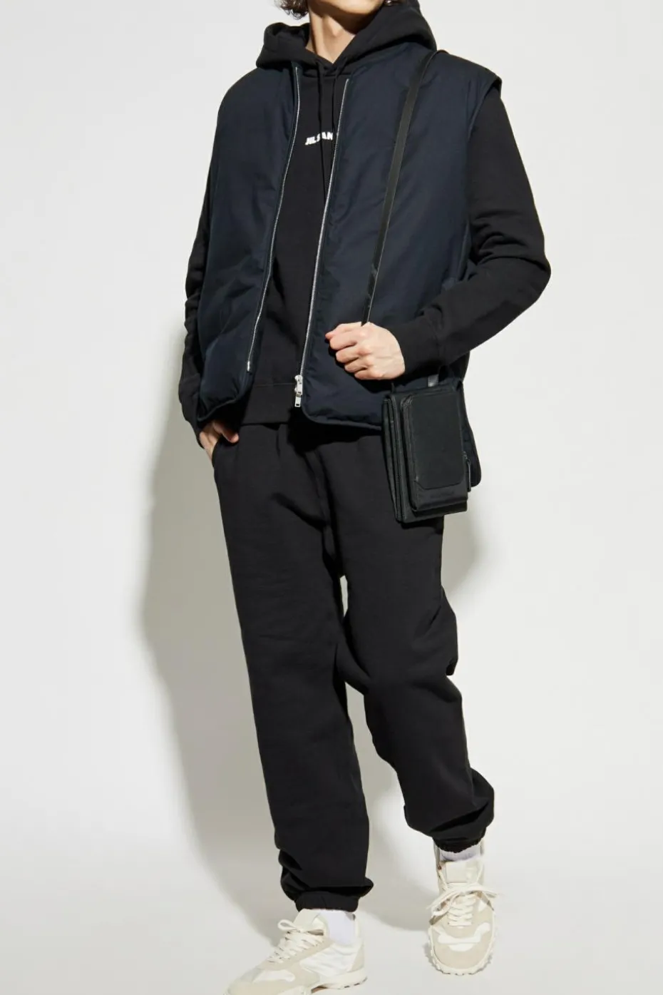 JIL SANDER+ CZARNY Spodnie dresowe