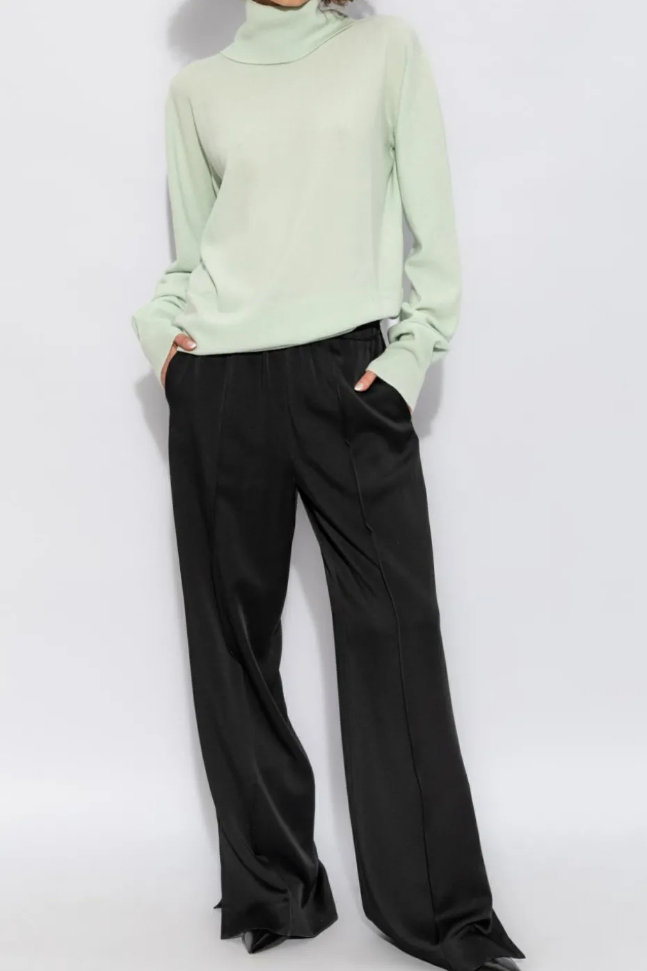 JIL SANDER CZARNY Spodnie w kant