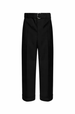JIL SANDER CZARNY Spodnie w kant