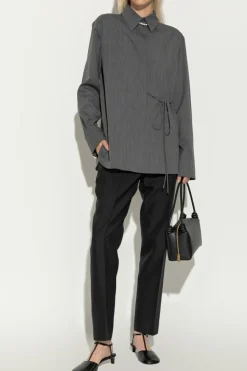 JIL SANDER CZARNY Spodnie w kant