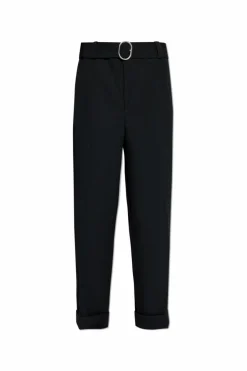 JIL SANDER CZARNY Spodnie z paskiem