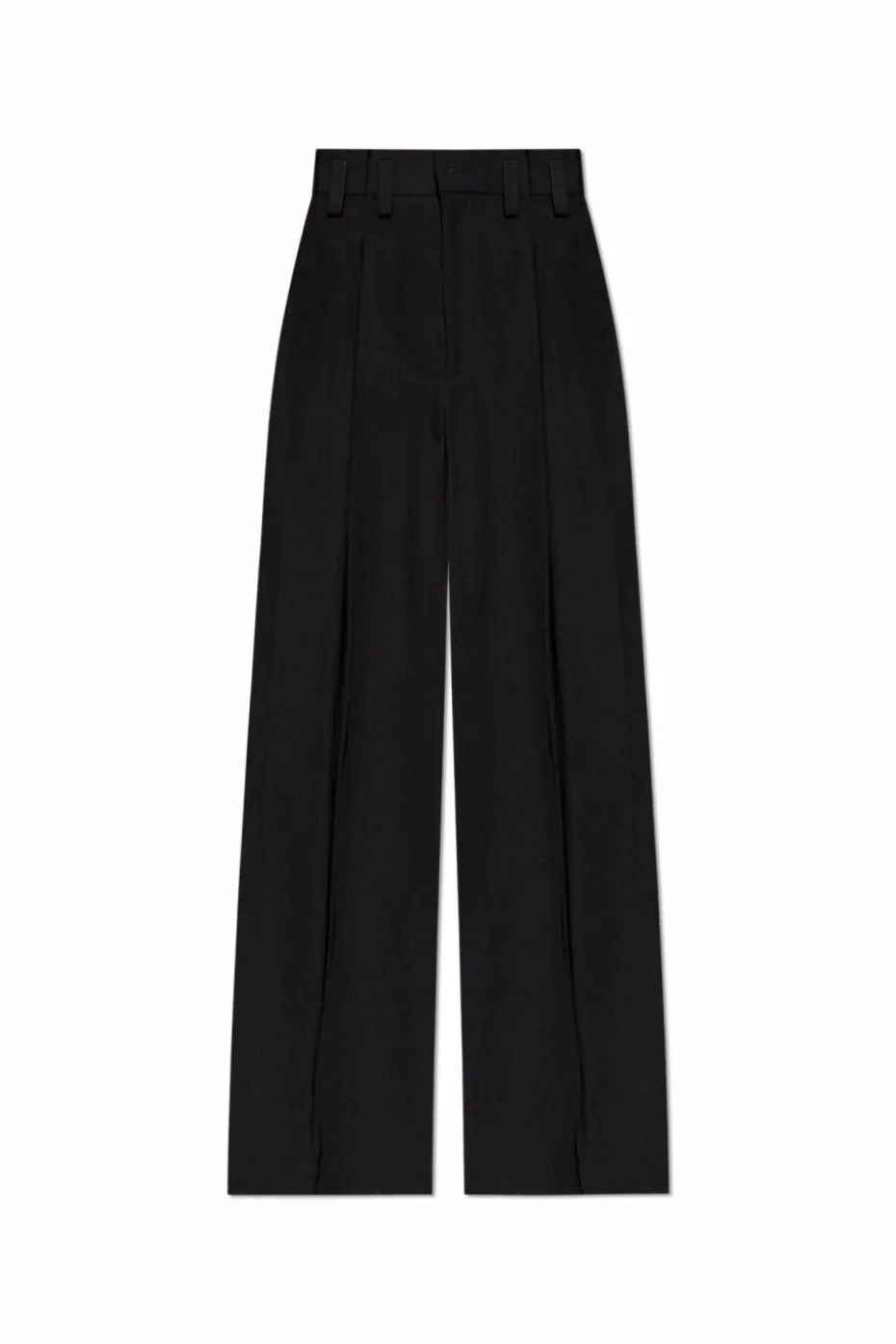 JIL SANDER CZARNY Spodnie w kant z zaszewkami