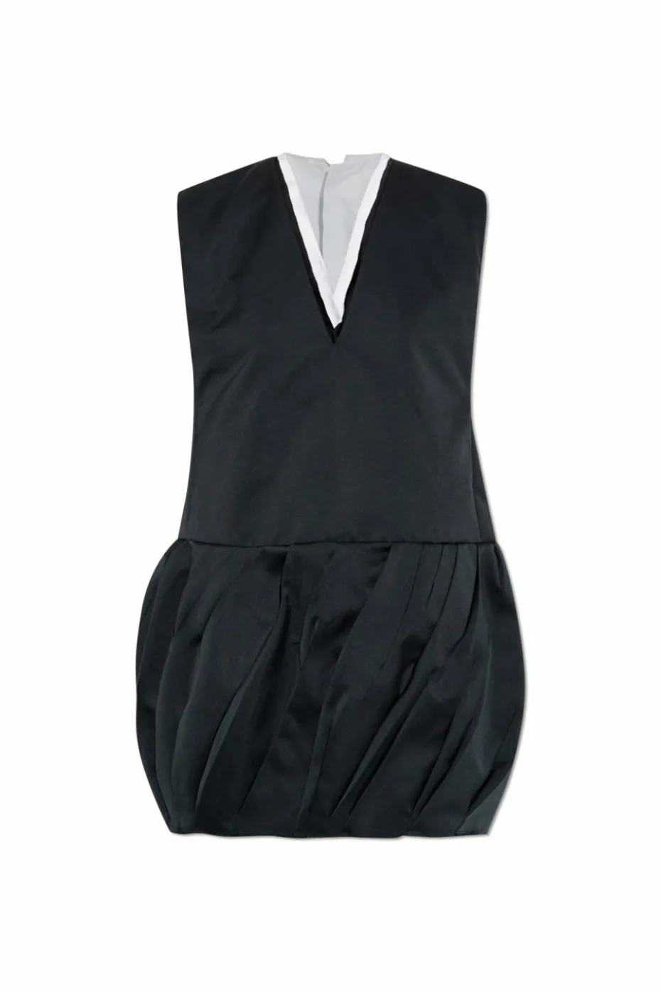 JIL SANDER CZARNY Sukienka z dekoltem w serek