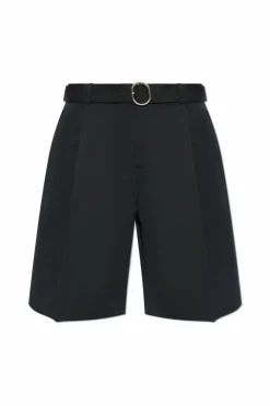 JIL SANDER CZARNY Szorty z paskiem