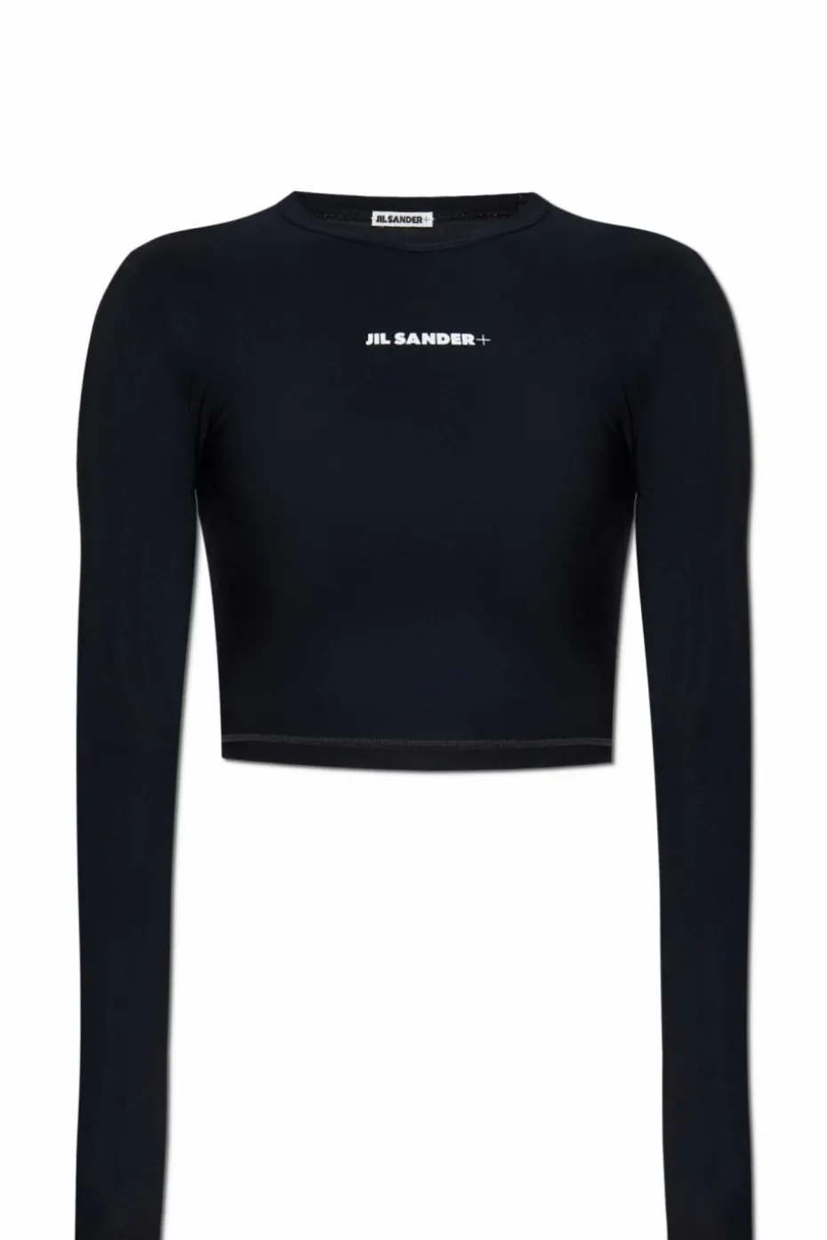 JIL SANDER+ CZARNY Top kąpielowy z nadrukowanym logo