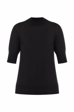 JIL SANDER CZARNY Top ze stójką