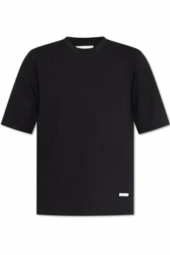 JIL SANDER CZARNY T-shirt z logo