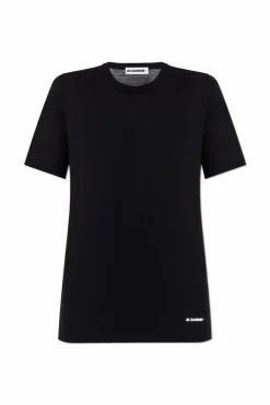 JIL SANDER+ CZARNY T-shirt z logo