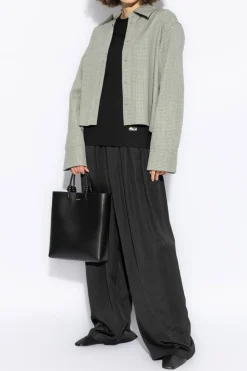 JIL SANDER CZARNY T-shirt z długim rękawem