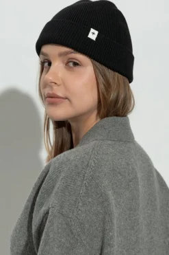 JIL SANDER+ CZARNY Wełniana czapka