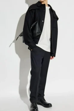 JIL SANDER+ CZARNY Wełniana koszula