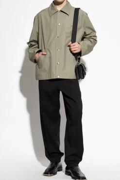 JIL SANDER CZARNY Wełniane spodnie