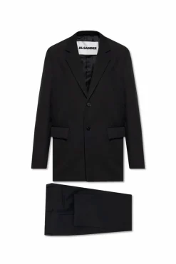 JIL SANDER CZARNY Wełniany garnitur