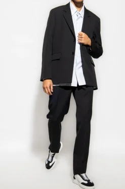 JIL SANDER CZARNY Wełniany garnitur