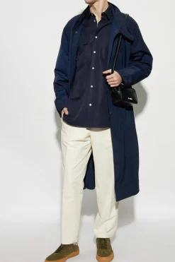 JIL SANDER GRANATOWY Bawełniana koszula