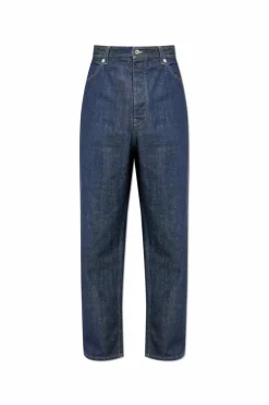 JIL SANDER GRANATOWY Jeansy z logo
