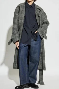 JIL SANDER GRANATOWY Jeansy z logo
