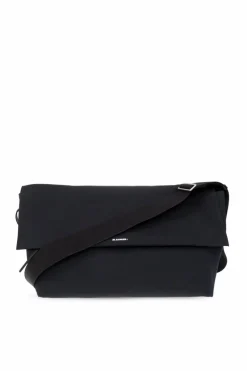 JIL SANDER+ GRANATOWY Torba na ramię z logo