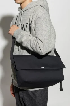 JIL SANDER+ GRANATOWY Torba na ramię z logo