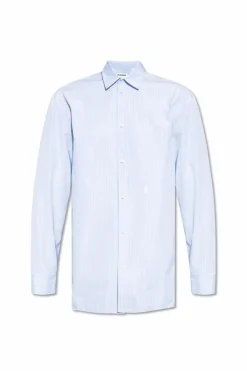 JIL SANDER jasnoniebieski Bawełniana koszula z logo