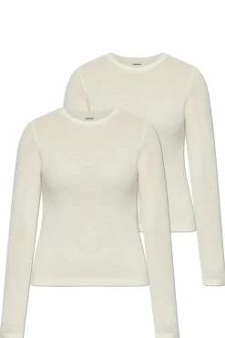 JIL SANDER+ kremowy Dwupak t-shirtów z logo