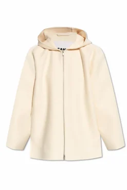 JIL SANDER kremowy Kurtka z kapturem
