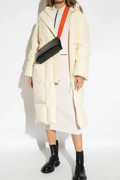 JIL SANDER+ kremowy Sukienka z kapturem