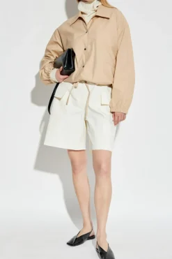 JIL SANDER+ kremowy Szorty typu `cargo`