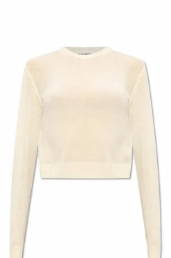 JIL SANDER+ kremowy Wełniany sweter
