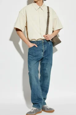 JIL SANDER+ NIEBIESKI Jeansy z logo