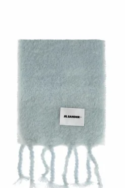 JIL SANDER+ NIEBIESKI Wełniany szal