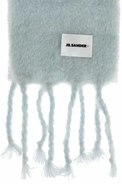 JIL SANDER+ NIEBIESKI Wełniany szal