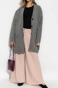 JIL SANDER+ RÓŻOWY Kaszmirowe spodnie