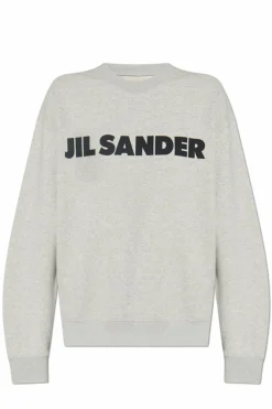 JIL SANDER SZARY Bluza z logo