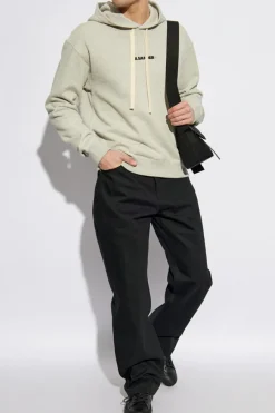 JIL SANDER+ SZARY Bluza z kapturem