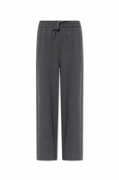 JIL SANDER+ SZARY Kaszmirowe spodnie
