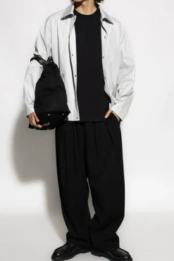 JIL SANDER SZARY Kurtka z logo