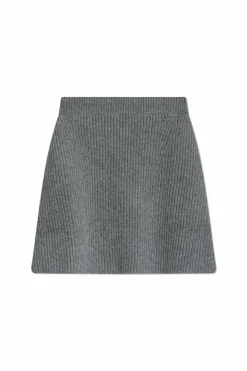 JIL SANDER SZARY Wełniana spódnica