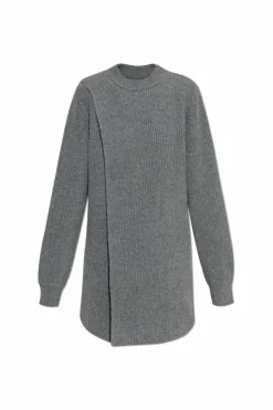 JIL SANDER SZARY Wełniany sweter