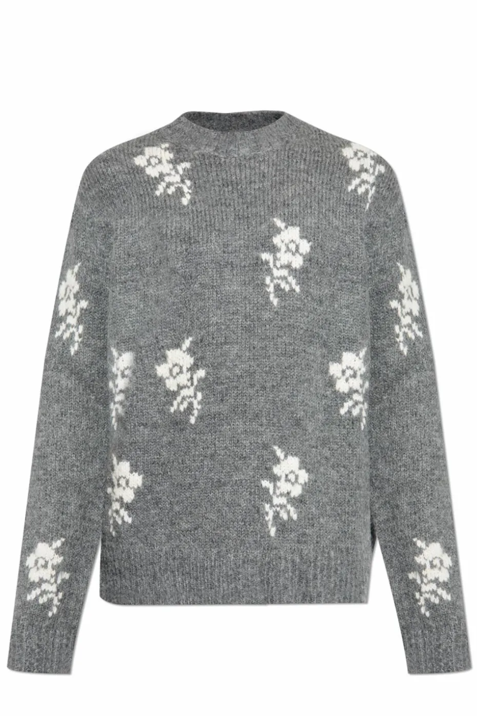 JIL SANDER SZARY Wełniany sweter