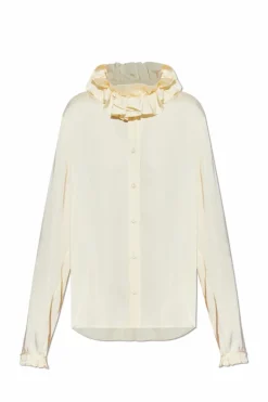 JIL SANDER ŻÓŁTY Koszula z falbaną