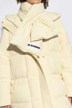 JIL SANDER+ ŻÓŁTY Szal z logo